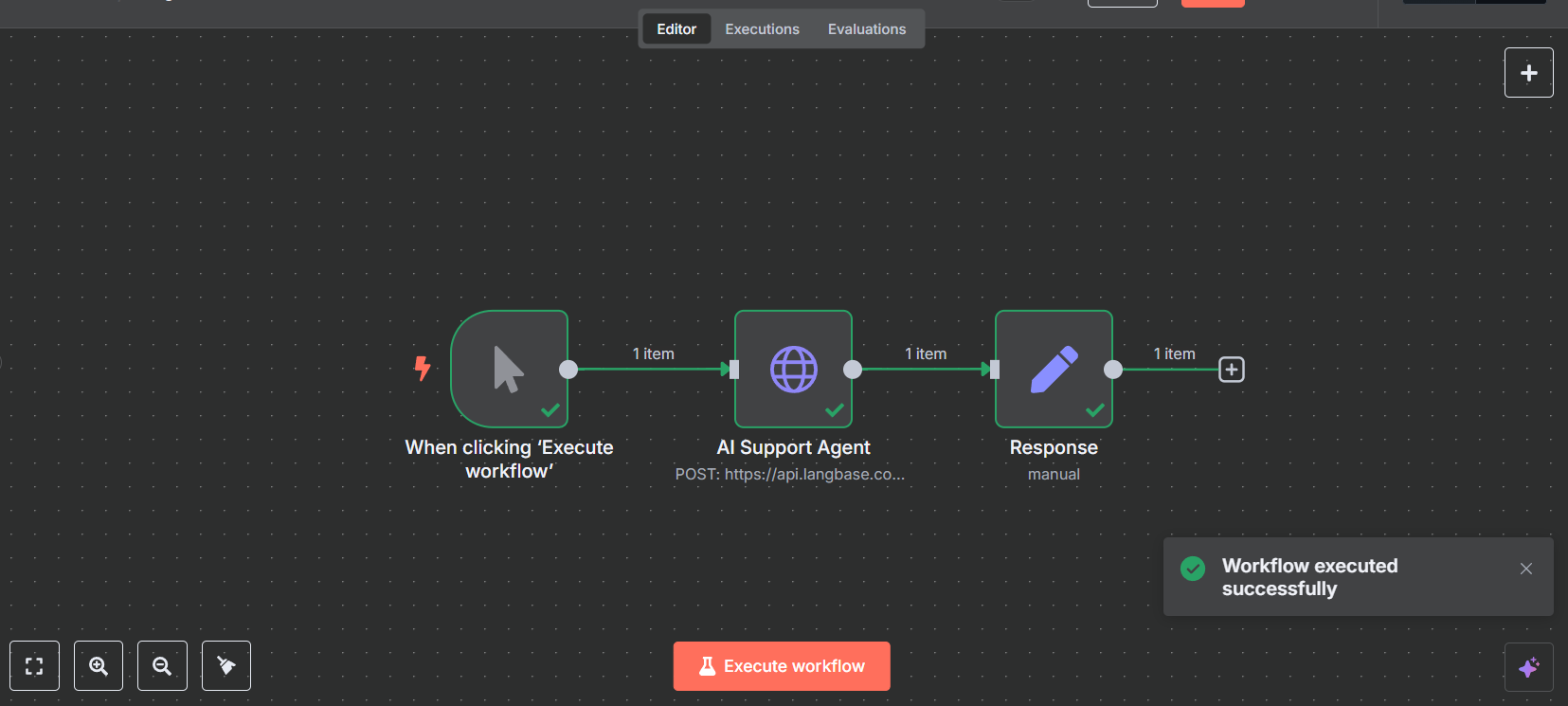 n8n workflow Output